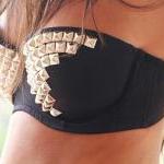 Silver Spike Studded Bra - All Sizes