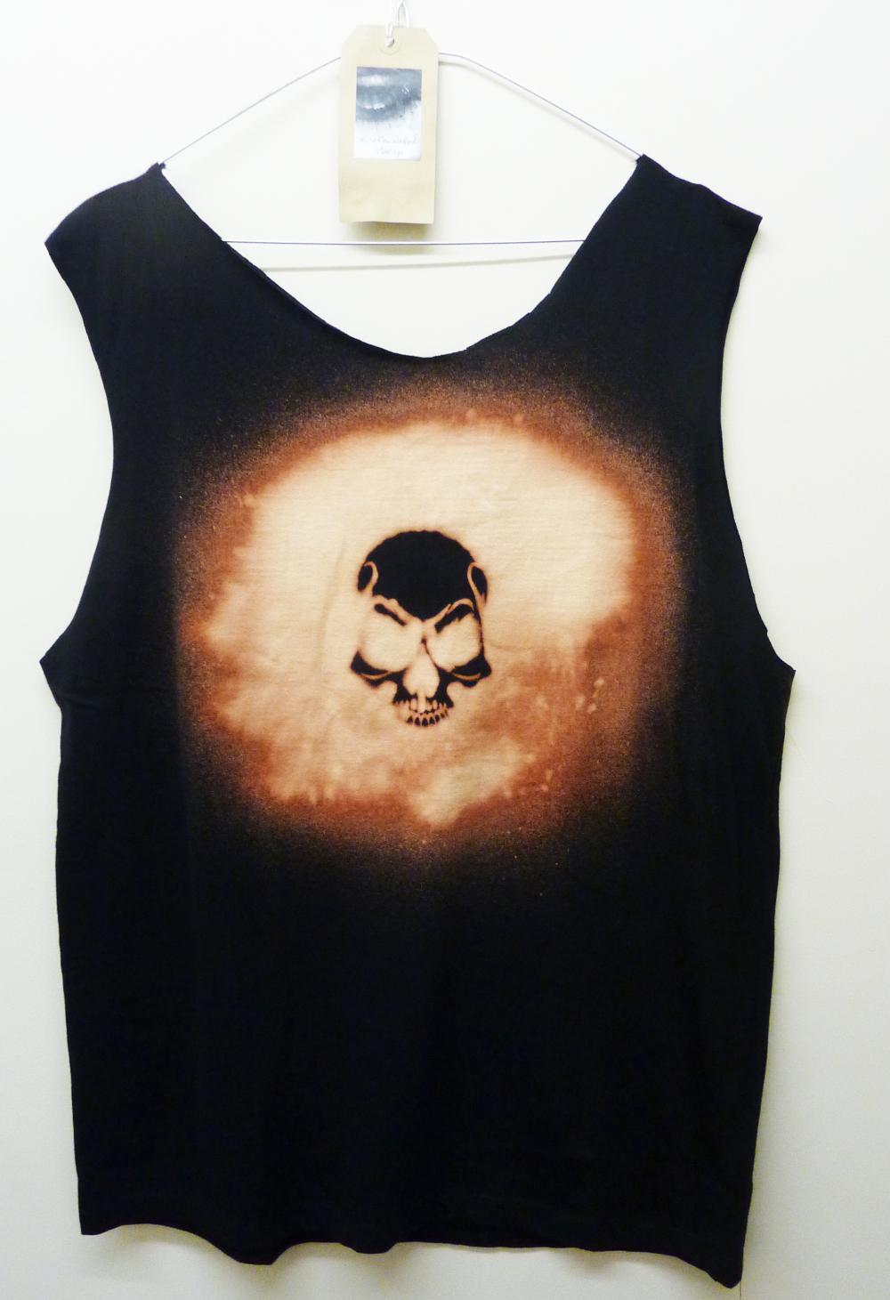 Skull Black Oversized Ladies Summer Grunge Tee Tshirt Upcycled Clothing